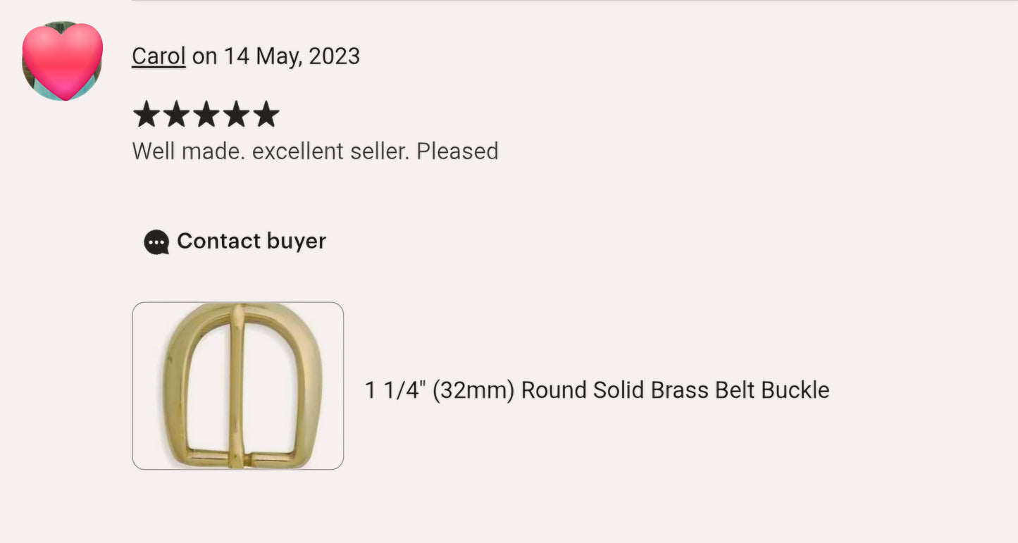 New - 1 1/4" (32mm) Classic Solid Brass Belt Buckle
