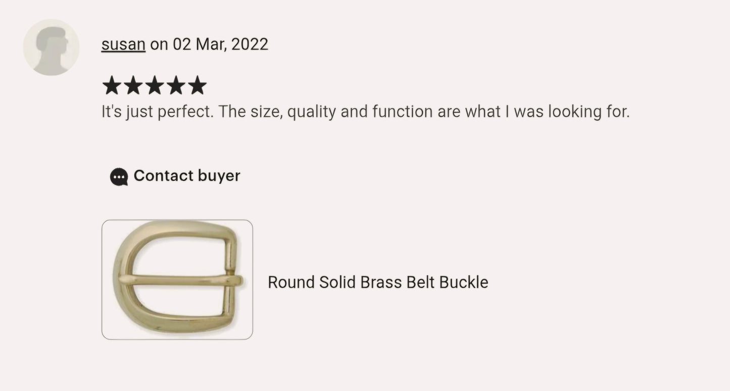 New - 1 1/4" (32mm) Classic Solid Brass Belt Buckle