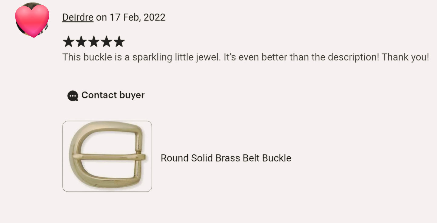 New - 1 1/4" (32mm) Classic Solid Brass Belt Buckle